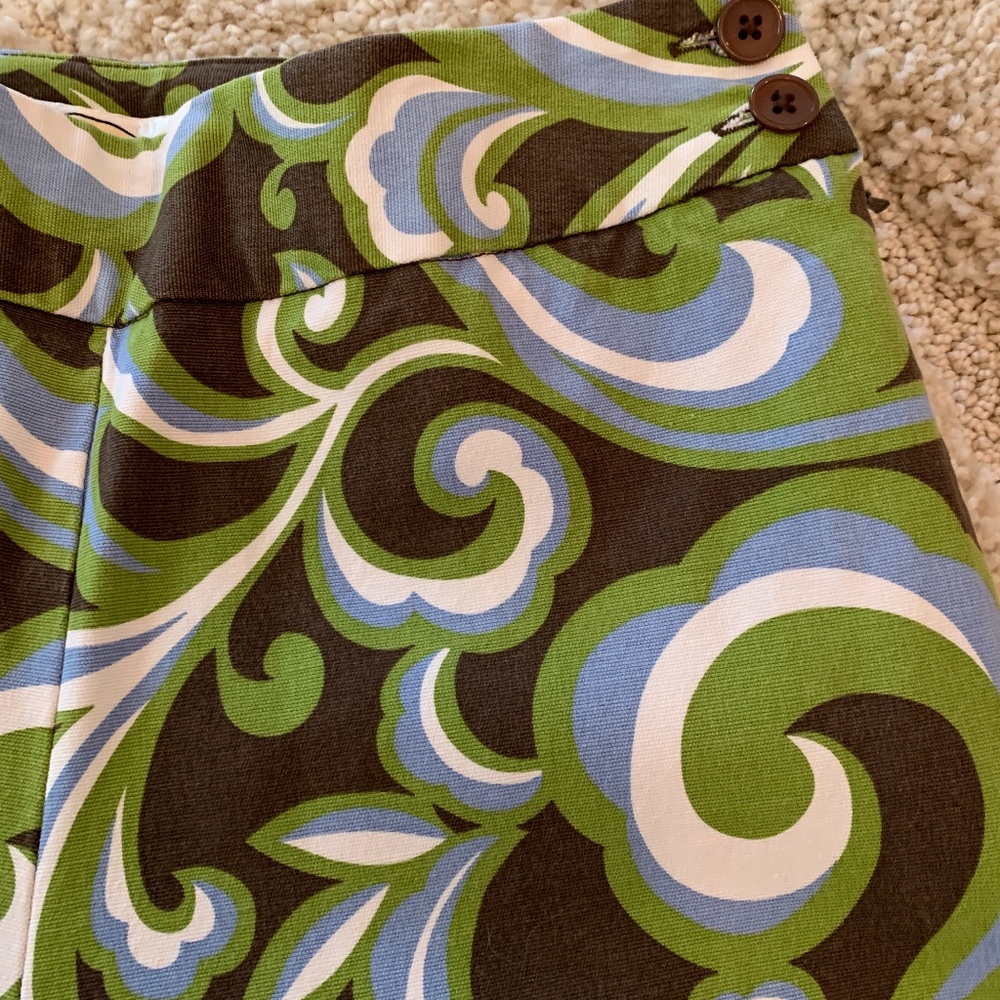 Talbots Y2K Brown Paisley Crop Pants - Picture 2 of 10